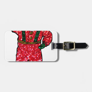 Glitter schwarzer Weihnachtsmann Gepäckanhänger