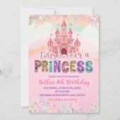 Glitter Sequin Fourever a princess birthday Einladung (Vorderseite)