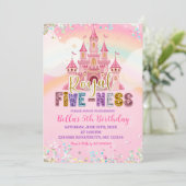Glitter Sequin Royal fiveness birthday Einladung (Stehend Vorderseite)