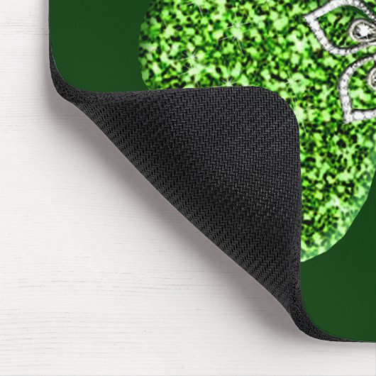 Glitter Shamrock And Flower Mouse Pad Mousepad (Ecke)