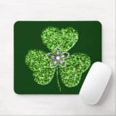 Glitter Shamrock And Flower Mouse Pad Mousepad (Mit Mouse)