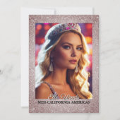 Glitter Shine Pageant Autogrammkarten | QR-Code Einladung (Vorderseite)