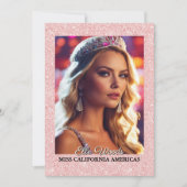 Glitter Shine Pageant Autogrammkarten | QR-Code Einladung (Vorderseite)