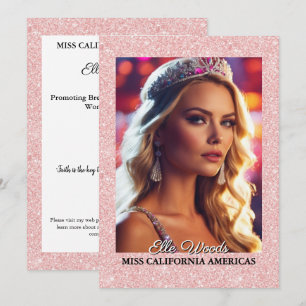 Glitter Shine Pageant Autogrammkarten QR-Code Einladung