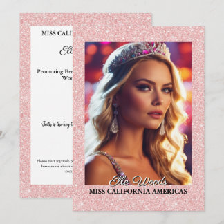 Glitter Shine Pageant Autogrammkarten | QR-Code Einladung
