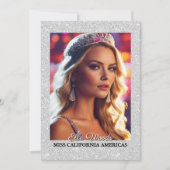 Glitter Shine Pageant Autogrammkarten | QR-Code Einladung (Vorderseite)