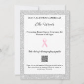 Glitter Shine Pageant Autogrammkarten | QR-Code Einladung (Rückseite)