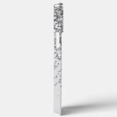 Glitter Silber Elegantes Modernes Monogramm Name Case-Mate iPhone Hülle (Rückseite / Rechts)