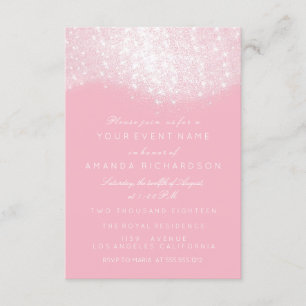 Glitter Silber Grau Weiß Pink Paste Weiß Elegant Einladung
