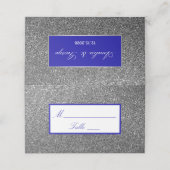 Glitter Silber Hochzeit Platz Platzkarte (Außenseite Aufgefaltet)