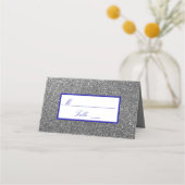 Glitter Silber Hochzeit Platz Platzkarte (Vorderseite)