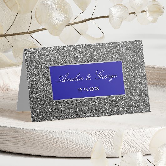 Glitter Silber Hochzeit Platz Platzkarte