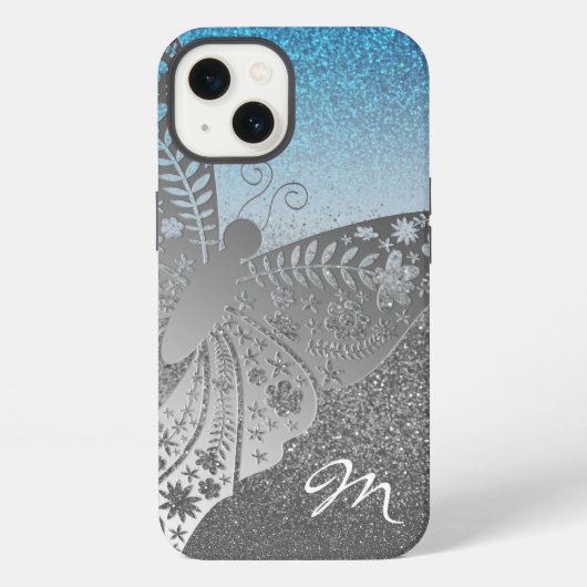 Glitter Silber iPhone Hülle (Rückseite)