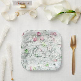 Glitter Slime Paper Plates White Pappteller