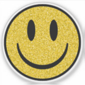 Glitter Smile Face Custom-Cut Vinyl Stickers Aufkleber (Vorderseite)