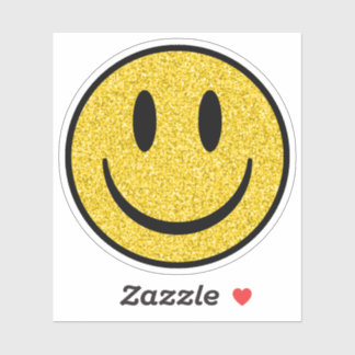Glitter Smile Face Custom-Cut Vinyl Stickers Aufkleber