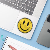 Glitter Smile Face Custom-Cut Vinyl Stickers Aufkleber (Laptop mit iPhone)