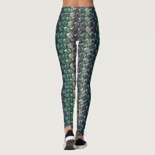 Glitter Snakeskin Pattern – Sparkling Reptile  Leggings (Rückseite)