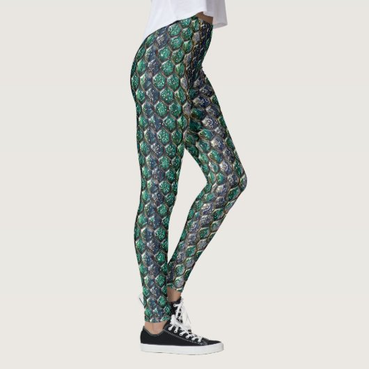 Glitter Snakeskin Pattern – Sparkling Reptile Leggings (Rechts)