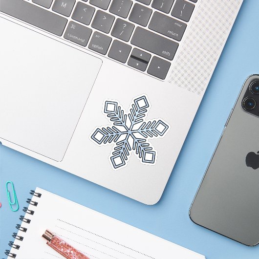 Glitter Snowflake - Baby Blue Branches Aufkleber (Laptop mit iPhone)
