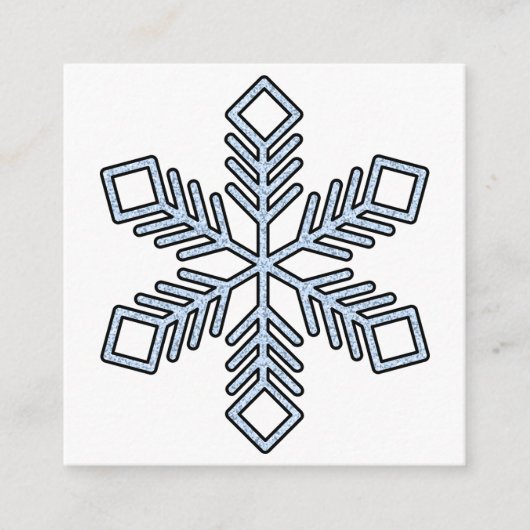 Glitter Snowflake - Baby Blue Branches Begleitkarte (Vorderseite)