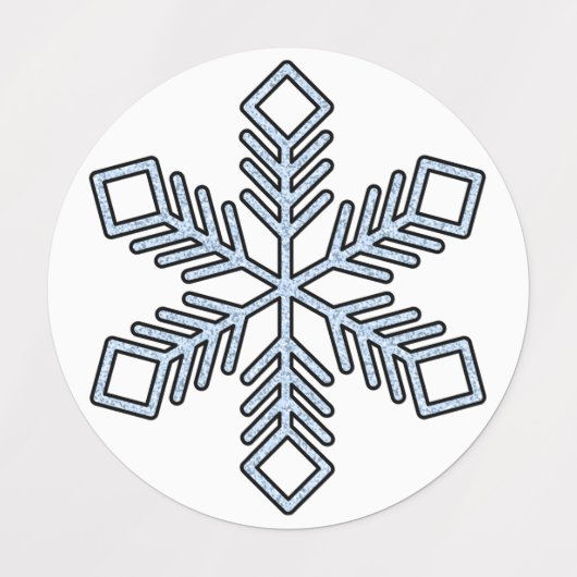 Glitter Snowflake - Baby Blue Branches Etiketten (Design 2)