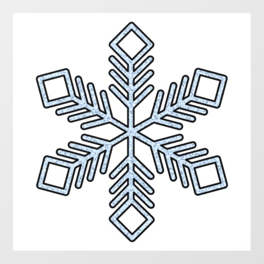 Glitter Snowflake - Baby Blue Branches Fensteraufkleber (Blatt)