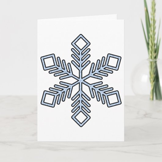 Glitter Snowflake - Baby Blue Branches Karte (Vorderseite)