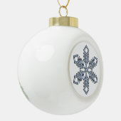 Glitter Snowflake - Baby Blue Branches Keramik Kugel-Ornament (Links)