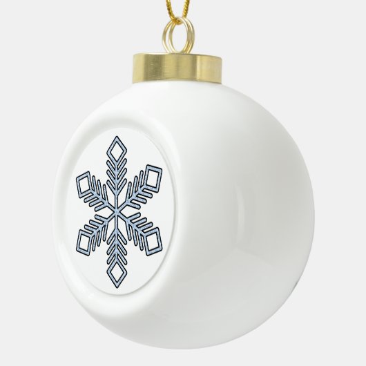 Glitter Snowflake - Baby Blue Branches Keramik Kugel-Ornament (Rechts)