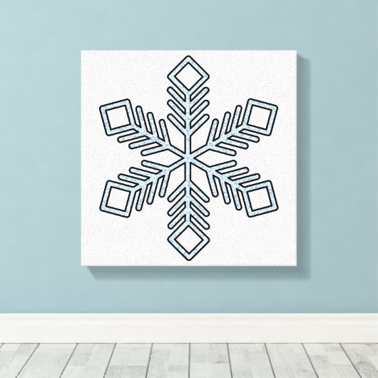 Glitter Snowflake - Baby Blue Branches Leinwanddruck (Insitu (Holzboden))