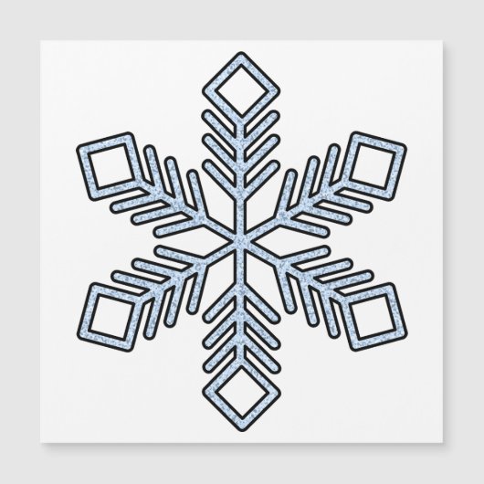Glitter Snowflake - Baby Blue Branches Magnetkarte (Vorderseite)