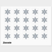 Glitter Snowflake - Baby Blue Branches Quadratischer Aufkleber (Blatt)