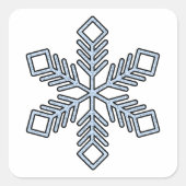 Glitter Snowflake - Baby Blue Branches Quadratischer Aufkleber (Vorderseite)