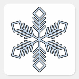 Glitter Snowflake - Baby Blue Branches Quadratischer Aufkleber
