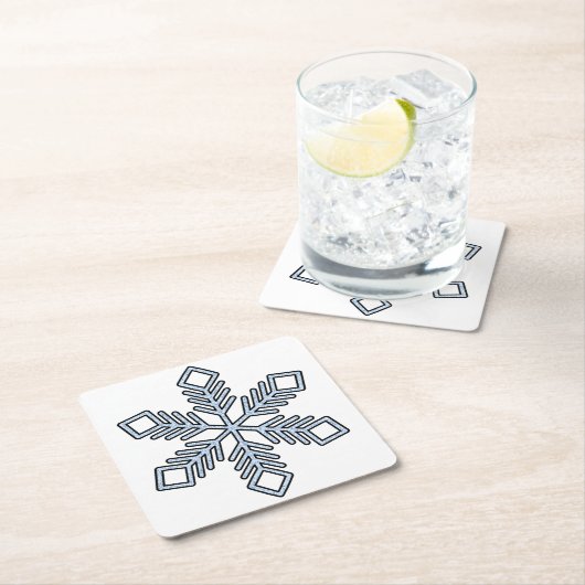 Glitter Snowflake - Baby Blue Branches Rechteckiger Pappuntersetzer (Vor Ort)