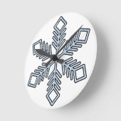 Glitter Snowflake - Baby Blue Branches Runde Wanduhr (Winkel)