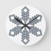 Glitter Snowflake - Baby Blue Branches Runde Wanduhr (Vorderseite)