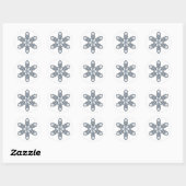 Glitter Snowflake - Baby Blue Branches Runder Aufkleber (Blatt)