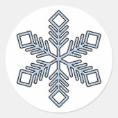 Glitter Snowflake - Baby Blue Branches Runder Aufkleber (Vorderseite)