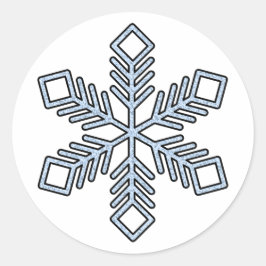 Glitter Snowflake - Baby Blue Branches Runder Aufkleber