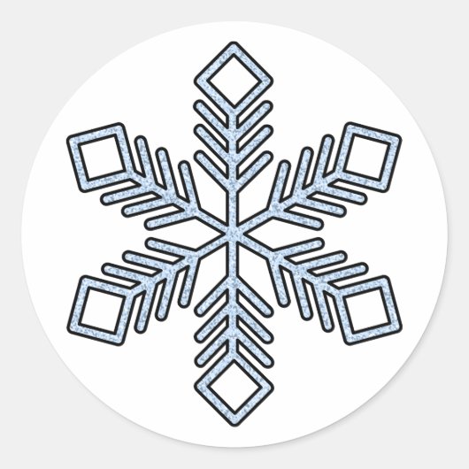 Glitter Snowflake - Baby Blue Branches Runder Aufkleber (Vorderseite)
