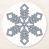Glitter Snowflake - Baby Blue Branches Runder Pappuntersetzer (Vorderseite)