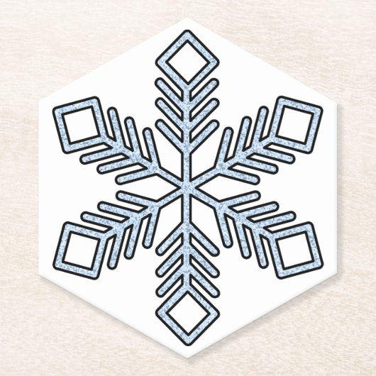 Glitter Snowflake - Baby Blue Branches Untersetzer (Vorderseite)