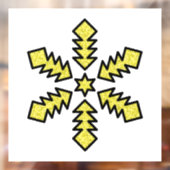 Glitter Snowflake - Yellow Star Fensteraufkleber (Blatt 2)