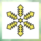 Glitter Snowflake - Yellow Star Fensteraufkleber (Blatt 3)