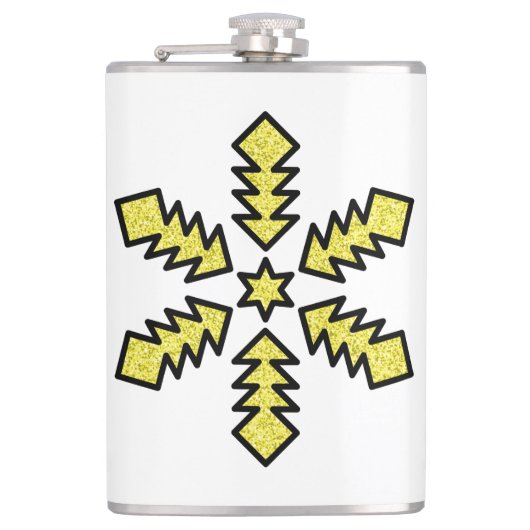 Glitter Snowflake - Yellow Star Flachmann (Vorderseite)