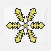 Glitter Snowflake - Yellow Star Fleecedecke (Vorderseite (Horizontal))