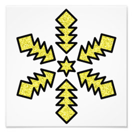 Glitter Snowflake - Yellow Star Fotodruck