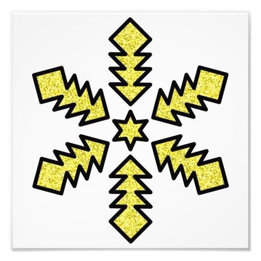 Glitter Snowflake - Yellow Star Fotodruck (Vorne)